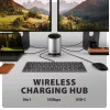 AXAGON HMC-WL9 USB-C 9‑in‑1 Docking Hub with 10 Gbps, 100W PD, 8K HDMI, Ethernet, Wireless Charging