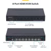 StarTech.com 8-Port HDMI KVM Switch with 1U Rack Mount Kit, 4K 60Hz HDMI 2.0, Push-Button & Hotkey Switching, 4-Port USB Hub, OS Independent, TAA Compliant