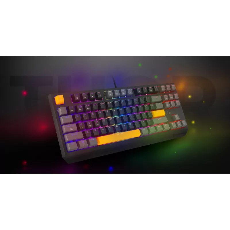 GENESIS Thor 230 TKL keyboard Gaming USB + RF Wireless + Bluetooth QWERTY Black, Grey, Orange