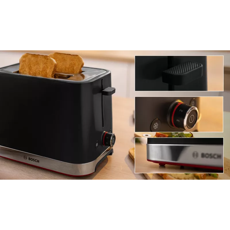 Bosch TAT4M223 toaster 4 2 slice(s) 950 W Black, Stainless steel
