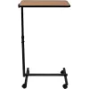 Overbed table ActionMed SP100AM — bedside adjustable table, rectangular top, height-adjustable, tilt, lockable wheels, max load 20 kg, wood colour