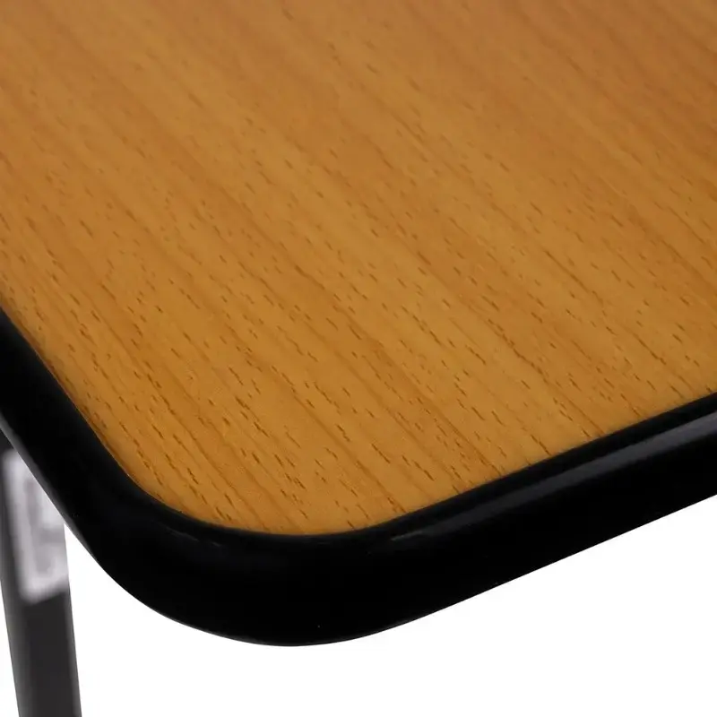 Overbed table ActionMed SP100AM — bedside adjustable table, rectangular top, height-adjustable, tilt, lockable wheels, max load 20 kg, wood colour