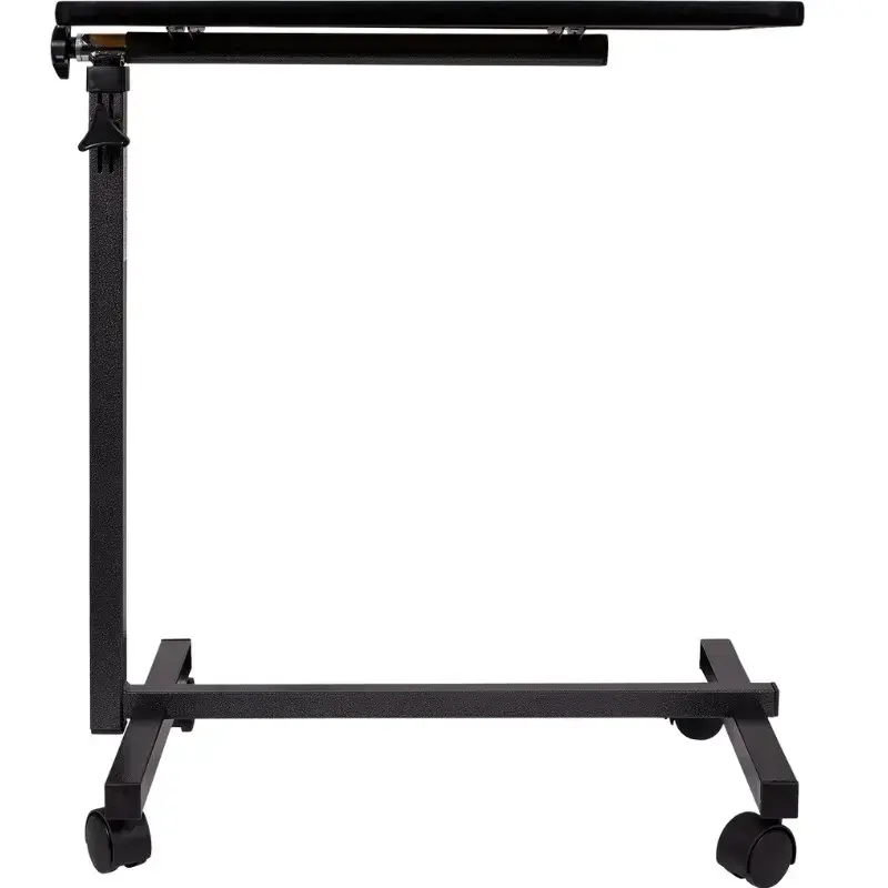Overbed table ActionMed SP100AM — bedside adjustable table, rectangular top, height-adjustable, tilt, lockable wheels, max load 20 kg, wood colour