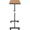 Overbed table ActionMed SP100AM — bedside adjustable table, rectangular top, height-adjustable, tilt, lockable wheels, max load 20 kg, wood colour