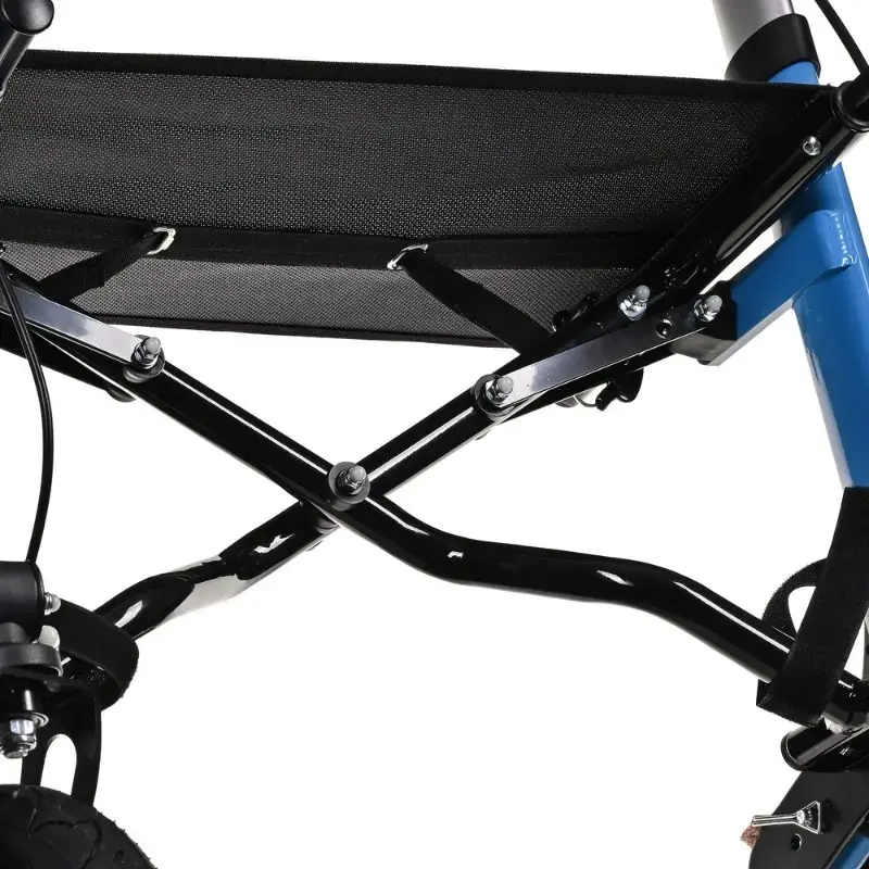 Mobility walker ActionMed CH200AM aluminium terrain walker, lightweight foldable frame, seat, 4 wheels, adjustable height