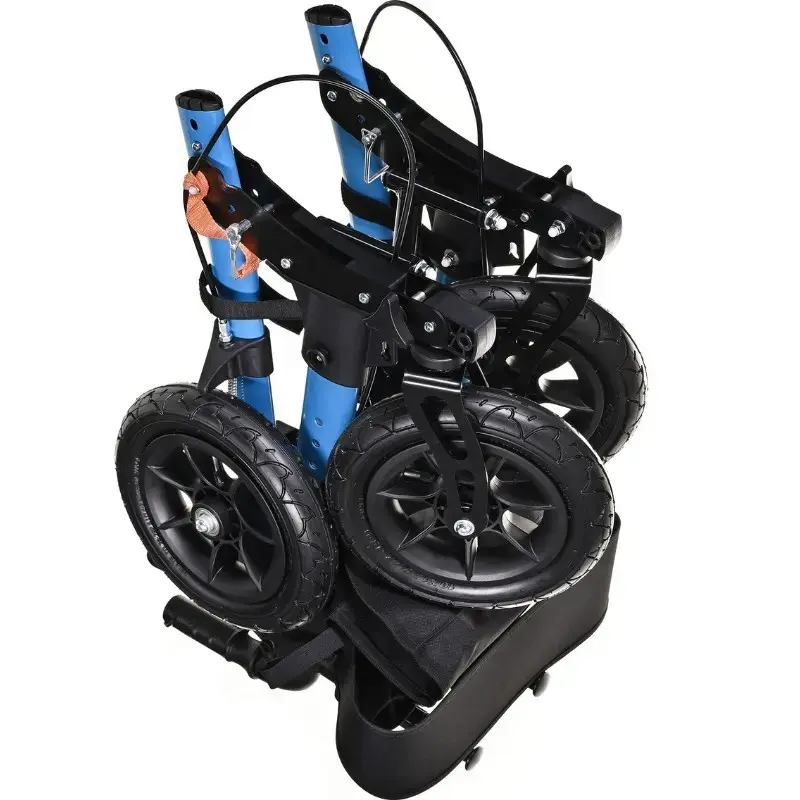 Mobility walker ActionMed CH200AM aluminium terrain walker, lightweight foldable frame, seat, 4 wheels, adjustable height