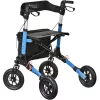 Mobility walker ActionMed CH200AM aluminium terrain walker, lightweight foldable frame, seat, 4 wheels, adjustable height