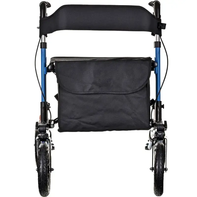 Mobility walker ActionMed CH200AM aluminium terrain walker, lightweight foldable frame, seat, 4 wheels, adjustable height