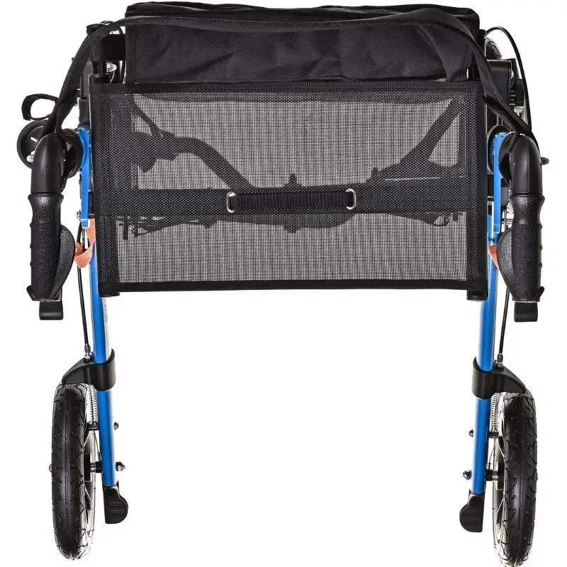Mobility walker ActionMed CH200AM aluminium terrain walker, lightweight foldable frame, seat, 4 wheels, adjustable height