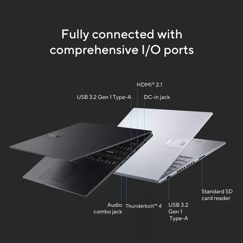 ASUS Vivobook 16X K3605VU-WS96 Intel® Core™ i9 i9-13900H Laptop 40.6 cm (16 inch) WUXGA 16 GB DDR4-SDRAM 1 TB SSD NVIDIA GeForce RTX 4050 Wi-Fi 6E (802.11ax) Windows 11 Home Silver
