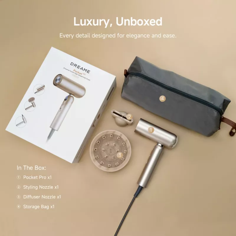 Hair dryer Dreame Pocket Pro AHD51-TG titanium gold