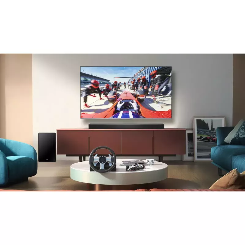 Sound bar TCL Q75H 620W 5.1.2-channel with wireless active subwoofer, HDMI 2.1, Bluetooth 5.3, Wi‑Fi 5, 1040×110×58 mm
