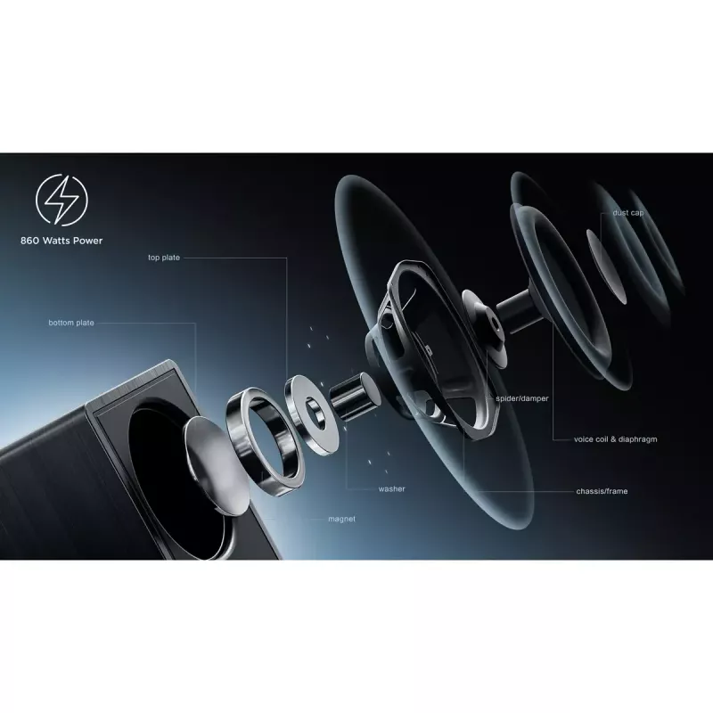 TCL Q Q85H Class 7.1.4 Channel Sound Bar with Dolby Atmos, Wireless Subwoofwer, and Wireless Surround Speakers
