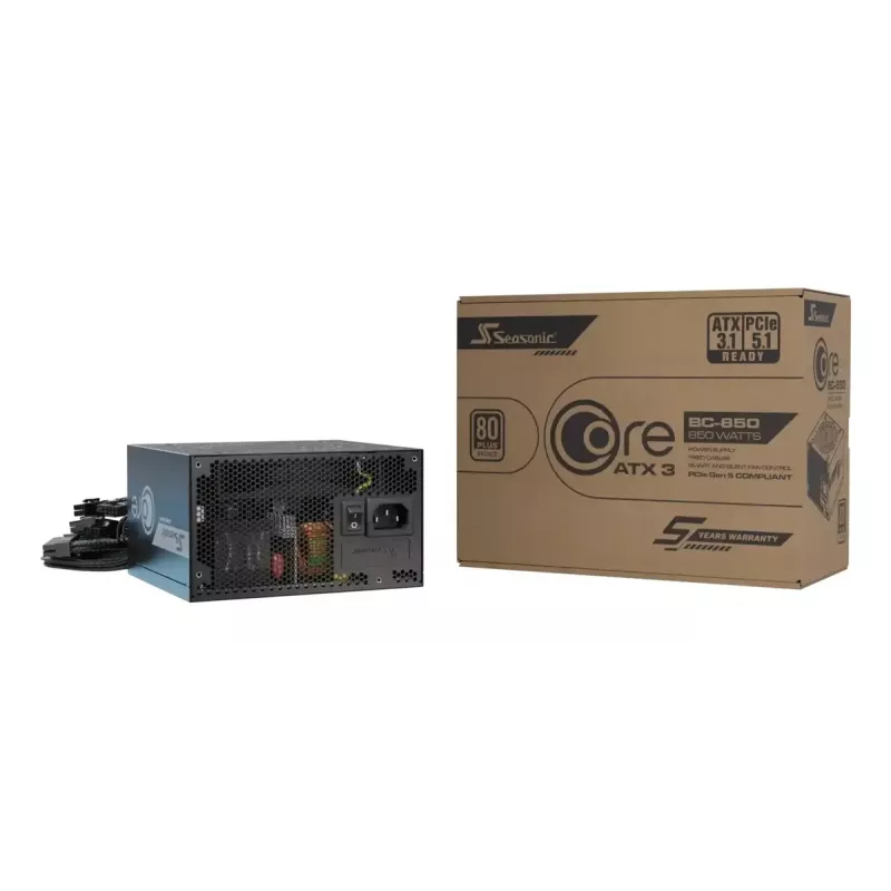 Power supply unit Seasonic CORE BC-850 ATX 3.1 850 W, 20+4 pin ATX, 80 PLUS Bronze, black