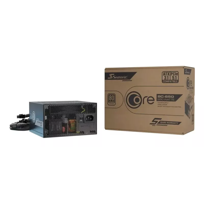 Power supply unit Seasonic CORE BC-650 650W ATX 20+4 pin, 80 PLUS Bronze, black, 120mm fan