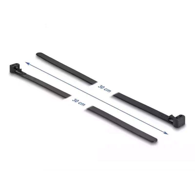 Hook & loop cable tie DeLOCK 300x7.6mm black 100pcs