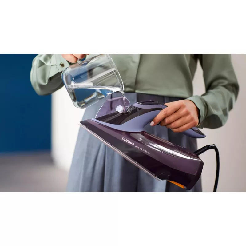 Philips 8000 series DST8021/30 iron Steam iron SteamGlide Elite soleplate 3000 W Violet