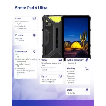 Tablet UleFone Armor Pad 4 Ultra 10.36 inches MediaTek 8GB 256GB Android