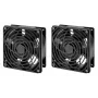 Intellinet 2-Fan Ventilation Unit for 19 inch Wallmount Cabinets Roof-mount, 1.8 m Power Cable with EU CEE 7/7 Plug, Format 120 x 120 mm, Earthing Kit Included, Black