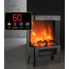 Electric heater Carruzzo Q20P oil-filled radiator, 1800W, 15–45°C, glass housing, remote/app/touch control, timer 1–12h, wall or floor, black