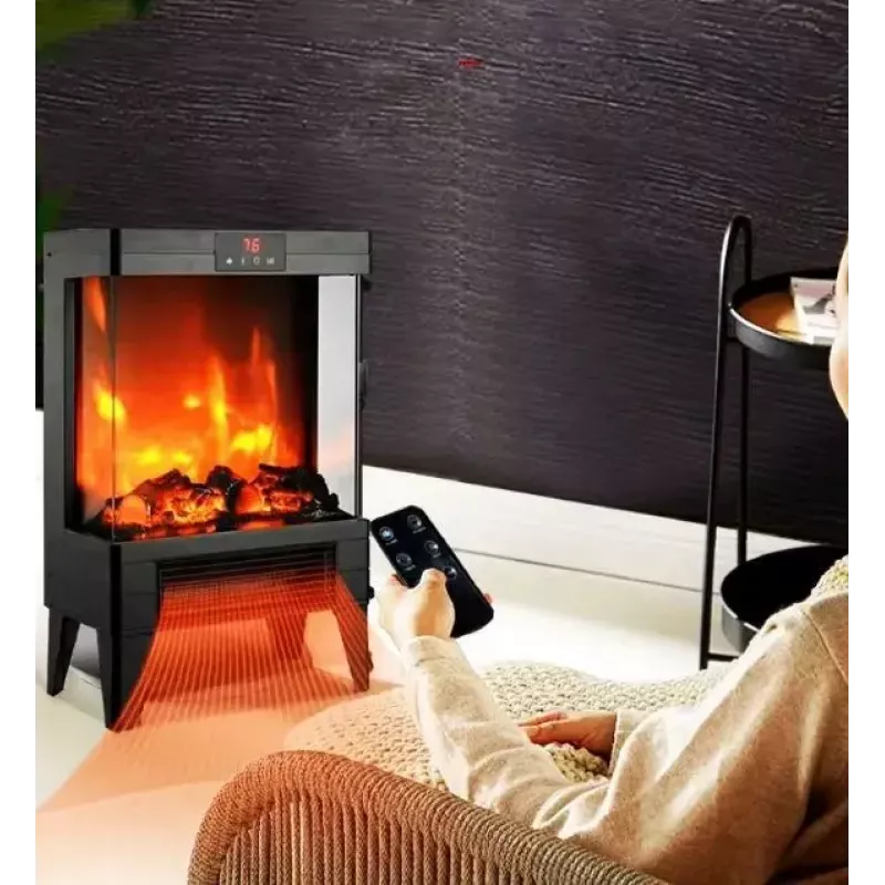Electric heater Carruzzo Q20P oil-filled radiator, 1800W, 15–45°C, glass housing, remote/app/touch control, timer 1–12h, wall or floor, black