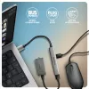 USB hub AXAGON HUE-STA — 4-port aluminium strip, 1× USB-A 5Gbps + 2× USB-A & 1× USB-C 480Mbps, USB-A host, grey