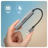 USB hub AXAGON HUE-STA — 4-port aluminium strip, 1× USB-A 5Gbps + 2× USB-A & 1× USB-C 480Mbps, USB-A host, grey