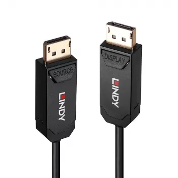 Lindy 10m Fibre Optic Hybrid DP 2.0 UHBR10 Cable, 10 m, DisplayPort, DisplayPort, Male, Male, 7680 x 4320 pixels