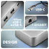 Axagon HMC-CUB83X2 USB 10Gbps hub, 2x USB-A, USB-C, HDMI & DP 4k/144Hz, RJ-45, PD 100W