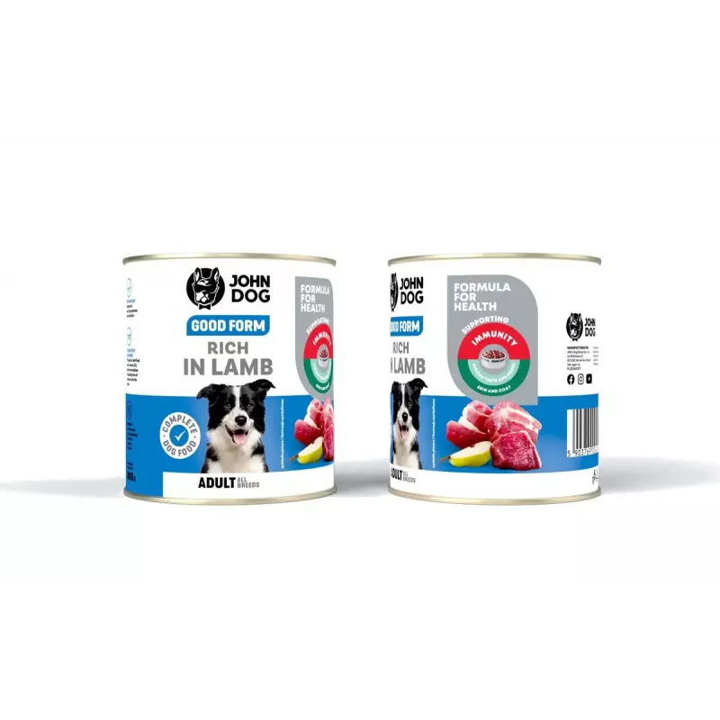 John Dog Good Form Adult Lamb Dog Food, 800 g