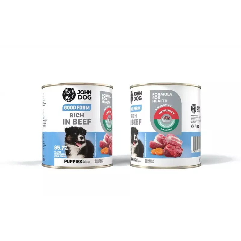 John Dog Good Form Puppy Beef wet dog food 800 g