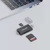 Manhattan USB-A / USB-C combo Multi-Card Reader/Writer, 5 Gbps (USB 3.2 Gen1 aka USB 3.0), Male to microSD and SD/MMC Slots, Mini Format, SuperSpeed USB, Windows or Mac, Black/Transparent, Three Year Warranty