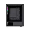 PC Case GEMBIRD Fornax 2500 Midi Tower Black — ATX/ITX support, tempered glass, RGB, 3x120mm front, 2x2.5 inch bays