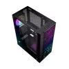 PC Case GEMBIRD Fornax 2500 Midi Tower Black — ATX/ITX support, tempered glass, RGB, 3x120mm front, 2x2.5 inch bays