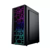 PC Case GEMBIRD Fornax 2500 Midi Tower Black — ATX/ITX support, tempered glass, RGB, 3x120mm front, 2x2.5 inch bays