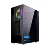 PC Case GEMBIRD Fornax 2500 Midi Tower Black — ATX/ITX support, tempered glass, RGB, 3x120mm front, 2x2.5 inch bays