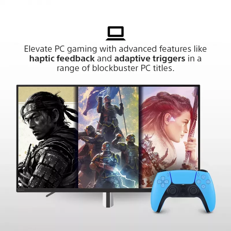 Gamepad Sony DualSense v3 Blue — Bluetooth/USB, USB-C, built-in battery, PlayStation 5 compatible