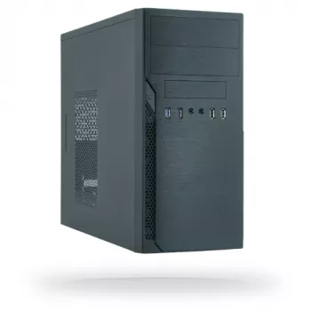 PC Case CHIEFTEC ATX Mini-Tower Alu Brossé SECC Black — Micro ATX, 2×3.5 inch bays, 2×5.25 inch bays, USB2.0+2×USB3.2 Gen1