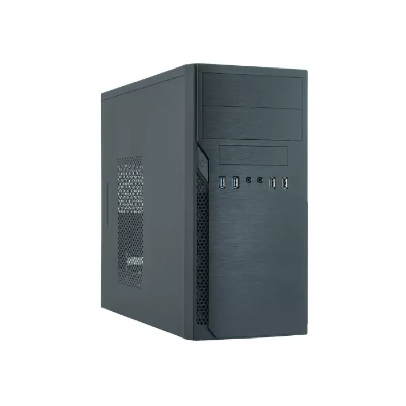 PC Case CHIEFTEC ATX Mini-Tower Alu Brossé SECC Black — Micro ATX, 2×3.5 inch bays, 2×5.25 inch bays, USB2.0+2×USB3.2 Gen1