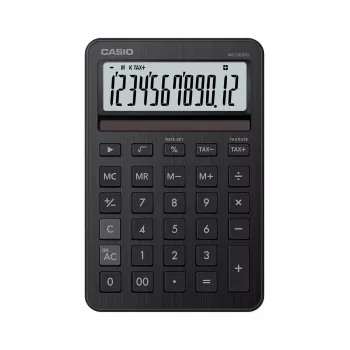 Desktop calculator CASIO MS-200DQ — Basic, 12-digit, battery/solar, tax & profit functions, black