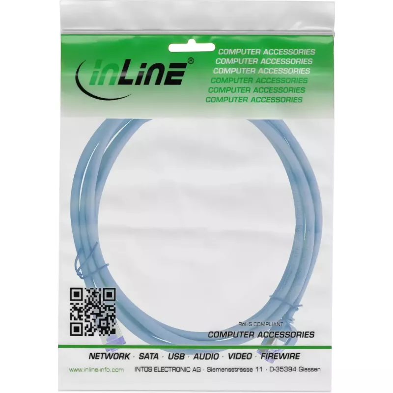 InLine 74933B networking cable Blue 0.3 m Cat6a S/FTP (S-STP)