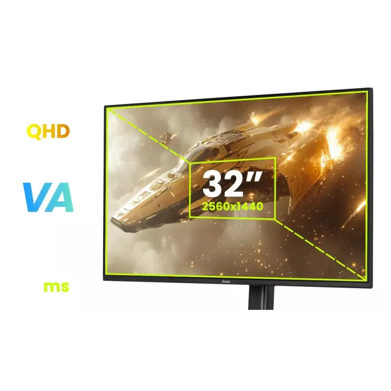 Computer monitor IIYAMA G-MASTER GB3295QSU-B1 31.5 inch (80 cm) Quad HD 2560x1440 LED, speakers, USB 3.2 hub, height adjustable, VESA