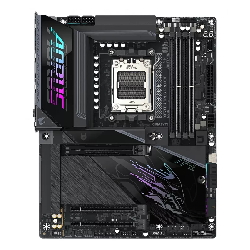 GIGABYTE X870E AORUS PRO X3D ATX Motherboard — AMD Socket AM5, 18+2+2 VRM, DDR5 up to 9000Hz (OC), 2×PCIe5 + 2×PCIe4, Wi‑Fi 7, 5GbE, USB4