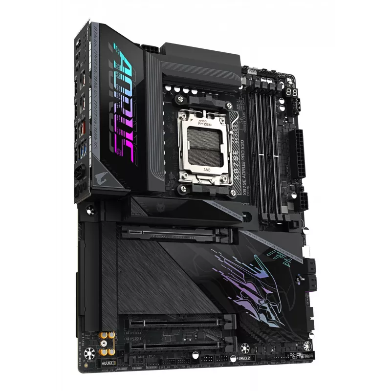 GIGABYTE X870E AORUS PRO X3D ATX Motherboard — AMD Socket AM5, 18+2+2 VRM, DDR5 up to 9000Hz (OC), 2×PCIe5 + 2×PCIe4, Wi‑Fi 7, 5GbE, USB4