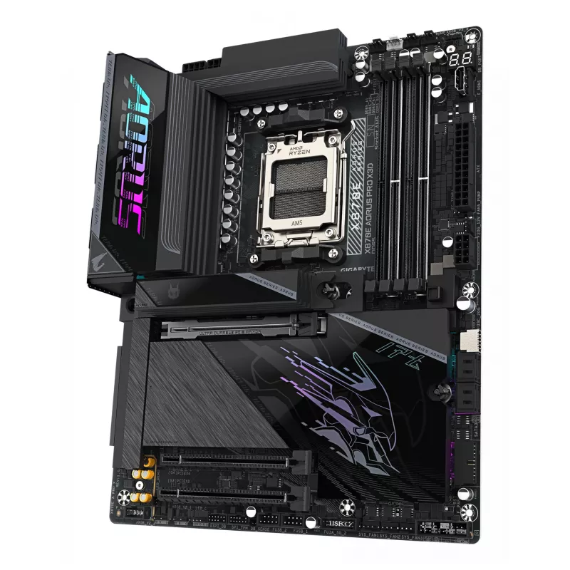GIGABYTE X870E AORUS PRO X3D ATX Motherboard — AMD Socket AM5, 18+2+2 VRM, DDR5 up to 9000Hz (OC), 2×PCIe5 + 2×PCIe4, Wi‑Fi 7, 5GbE, USB4