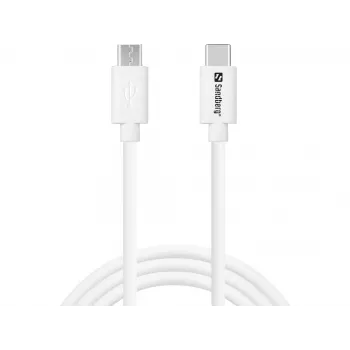 Sandberg USB-C>MicroUSB Charge Cable 1m, 1 m, USB C, Micro-USB B, White