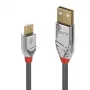 Lindy 1m USB 2.0 Type A to Micro-B Cable, Cromo Line, 1 m, USB A, Micro-USB B, USB 2.0, 0.48 Gbit/s, Grey