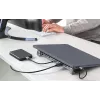 Manhattan USB-C Dock/Hub with Card Reader and MST, Ports (x7): Ethernet, HDMI (x2 4k@60Hz), USB-A (x3) and USB-C, with Power Delivery (PD) 100W- requires external USB-C charger (not included). USB powered (no external power supply required) when PD is not in use
