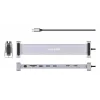 Manhattan USB-C Dock/Hub with Card Reader and MST, Ports (x7): Ethernet, HDMI (x2 4k@60Hz), USB-A (x3) and USB-C, with Power Delivery (PD) 100W- requires external USB-C charger (not included). USB powered (no external power supply required) when PD is not in use