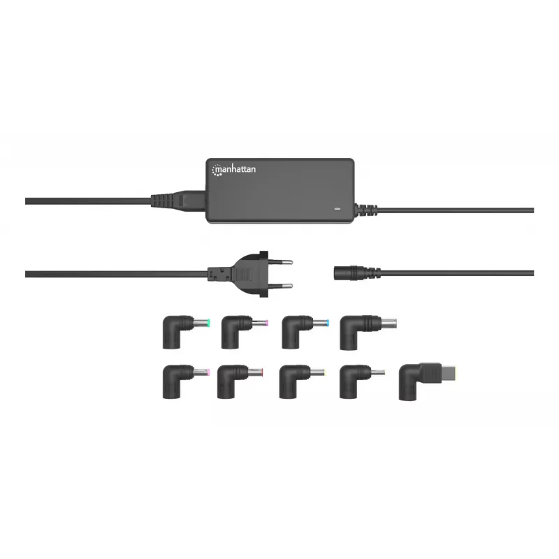 Manhattan Universal Notebook/Laptop EU Power Adapter, 65W, Automatic with 9 Plug Tips, Compatible with most laptops, Ideal as Replacement Power Supply, EU Mains Power Cable, Compatible for but not limited to:Acer,Asus,Dell,Fujitsu,HP,Lenovo,Samsung,Toshiba and more